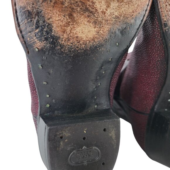 Nocona Stingray Red Mens Size 11.5D Maroon Burgundy Leather Cowboy Western Boots - Picture 11 of 16